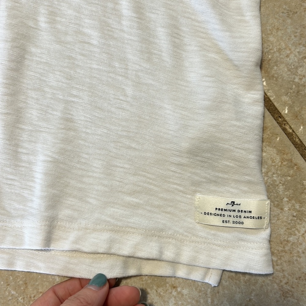 7 For All Mankind Plain White Tee Shirt Men's size L - Picture 3 of 8